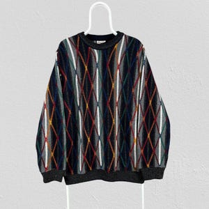 Jersey de lana de punto con estampado Giramondo vintage, talla grande para hombre, marca Coogi