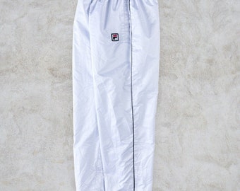 Vintage Bas de survêtement blanc Fila Pantalon de survêtement Homme petit