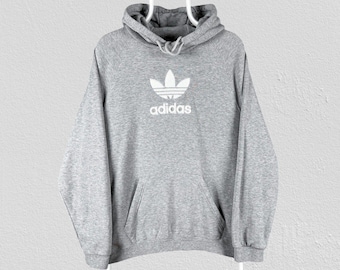 Adidas Originals Grå Hoodie Broderad Stavningsuttryck Herr Storlek Small