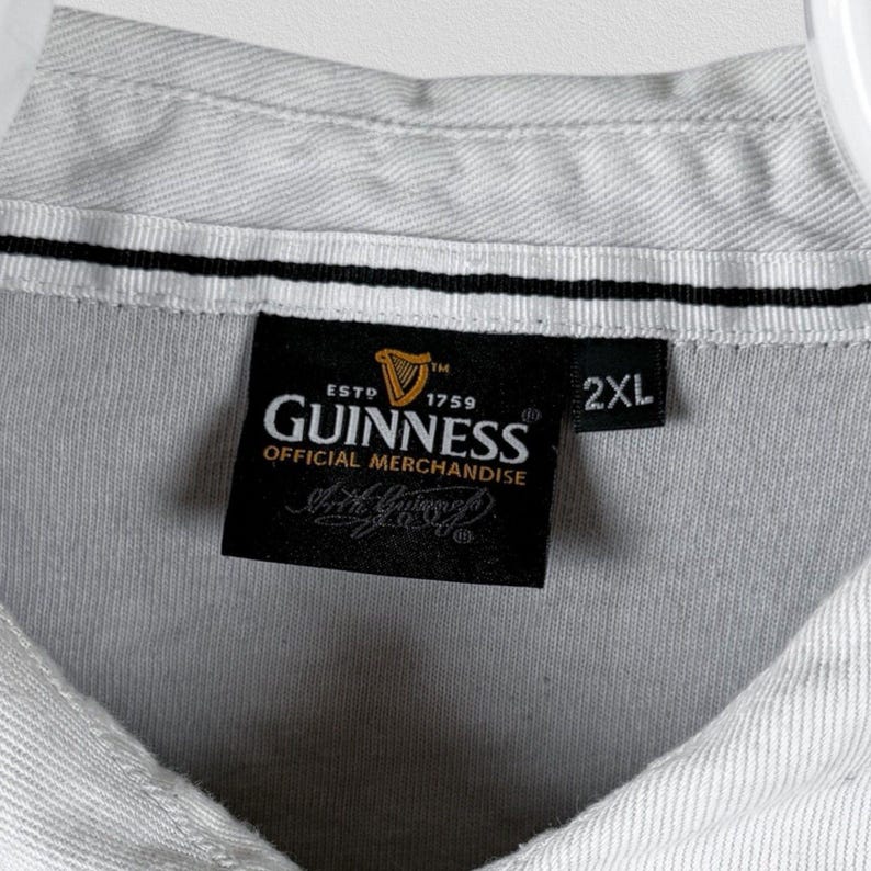 Vintage Guinness England Rugby Jersey Polo Shirt Cotton Traders Mens Size XXL image 4
