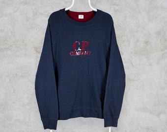 CP Company Sweatshirt Navy Blue Spell Out Logo Men's XL