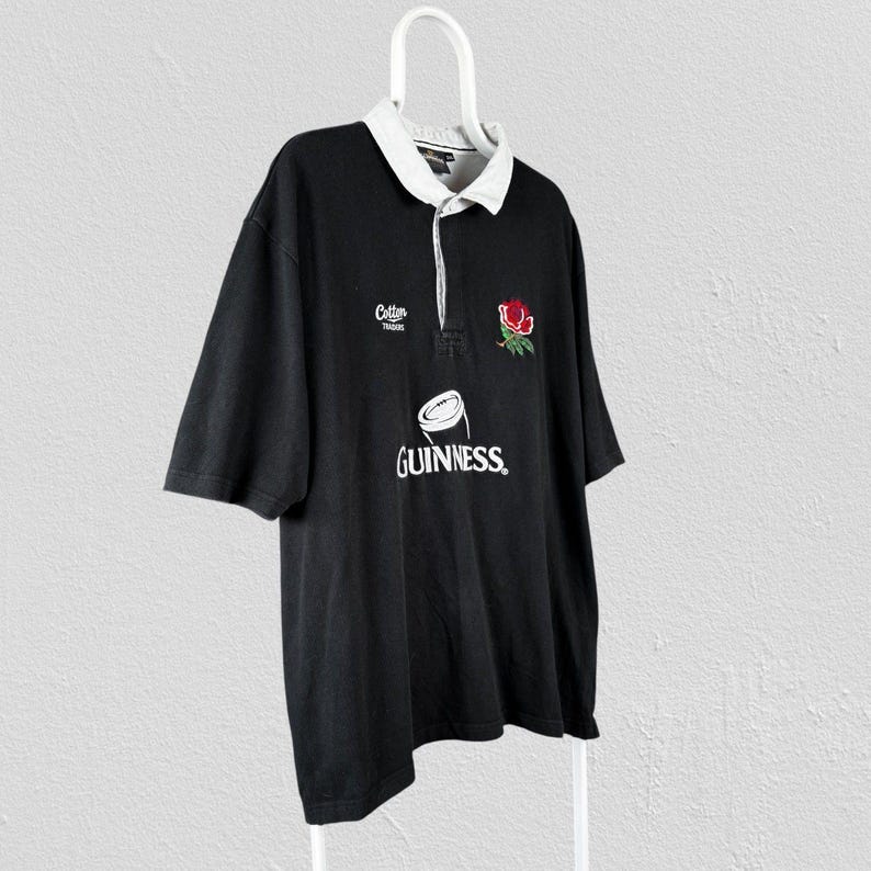 Vintage Guinness England Rugby Jersey Polo Shirt Cotton Traders Mens Size XXL image 2