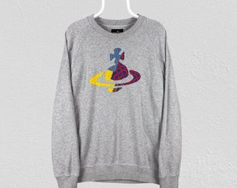Vivienne Westwood Anglomania Orb Logo Grey Sweatshirt Heritage Mens Size Small