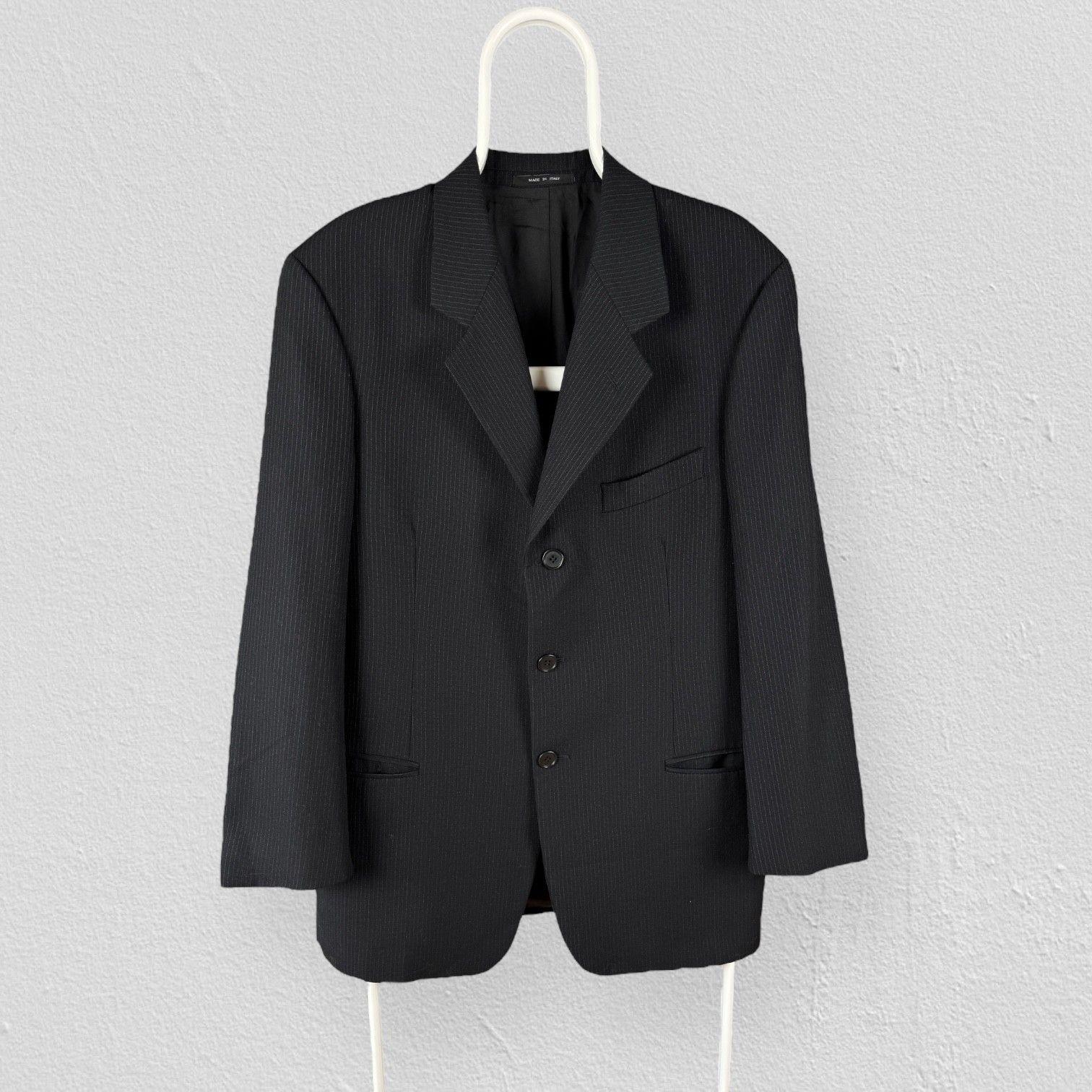 ジャケット・アウター 80s GIORGIO ARMANI wool/linen jacket BLK Giorgio Armani 00s Pure Wool Oversized Relaxed Suit - 44R