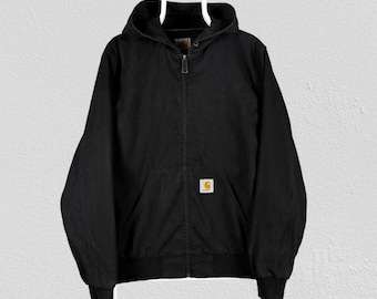 Vintage CARHARTT J158 BLK Super Distressed Black Canvas Work