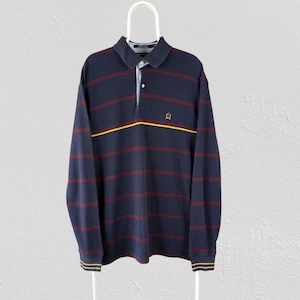 Vintage 90s Nautica Rugby Shirt - 100% Cotton - Red & Navy, Denim