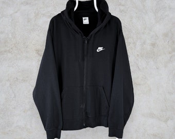 Felpa con cappuccio Nike nera con zip intera da donna 2XL