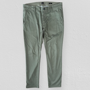 Hugo Boss Schino Slim-D Green Chino Trousers Pants Mens W36 L32