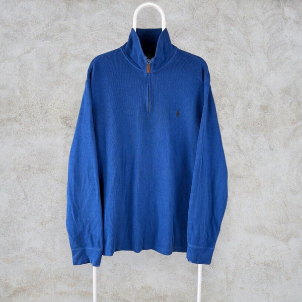 Polo Ralph Lauren Blue 1/4 Zip Sweatshirt Pullover Men's Large