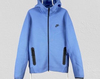 Nike Blue Tech Fleece Hoodie Zip Up Mens Size Medium
