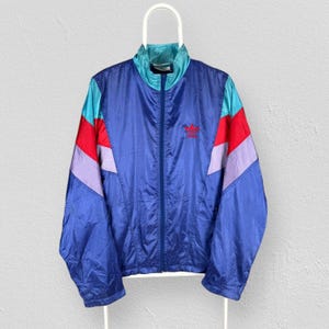 Vintage 80s Adidas Originals F174 Track Top Jacket Trefoil D5 Mens