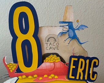 Dragons Love Tacos - Birthday Cake Topper