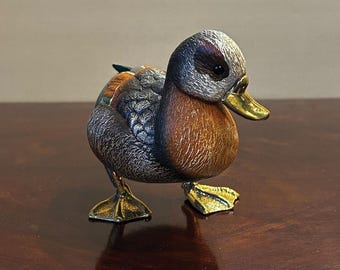 【ELLI MALEVOLTI 】エリー・マレヴォルティ・イタリア・木彫・鴨 Elli Malevolti Duck Figurine: Hand-carved, Italian Art Collectible