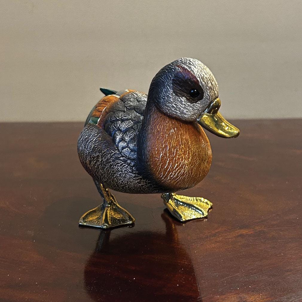 【ELLI MALEVOLTI 】エリー・マレヴォルティ・イタリア・木彫・鴨 ELLI MALEVOLTI 】エリー・マレヴォルティ・イタリア・木彫・鴨