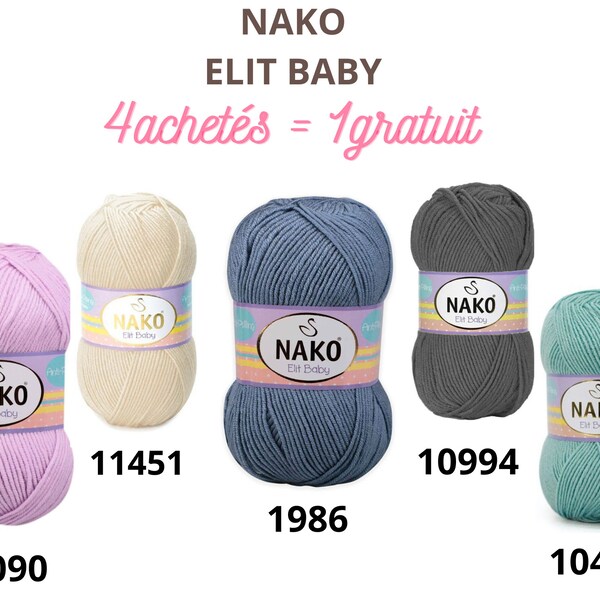 Nako Elit Baby Yarn, 100% Antipilling Acrylic, Baby Knitting, Crochet, baby yarn, Hypoallergenic, Newborn baby yarn