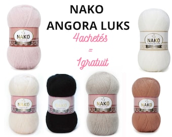 Nako Angora Lux Fingering Yarn , Filato per maglieria di qualità adatto per realizzare calze, maglioni e scialli , 100gr Chunky Yarn