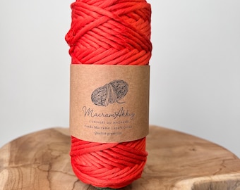 INTENSE ORANGE 3mm 75M Corda di cotone pettinato per macrame Luxe Quality, filato macrame, bobina macrame brillante