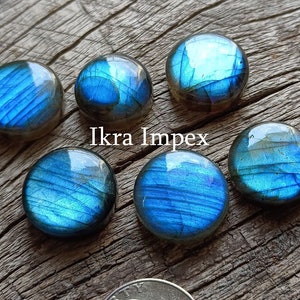 AAA Natural Labradorite Cabochon Round Shape Labradorite Gemstone, Smooth Polished Supper Flashy Rounds For Making Jewelry.. image 1