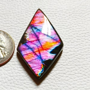 Spectrolite ~ Fancy Purple Labradorite, Size:- 46x27x6 MM Loose Labradorite Cabochon, Best For Jewelry !!