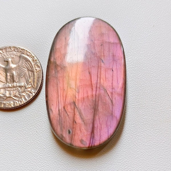 Very Unique ~ Oval Shape Purple Labradorite Cabochon, Smooth Polished Loose Gemstone, Natural Purple Labradorite For Jewelry Making !!