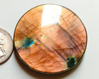 Big Size Round ~ Natural Purple Labradorite Cabochon, Round Shape Genuine Labradorite Gemstone, Purple Labradorite Use For Jewelry !!