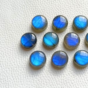 Blue Flashy Labradorite Smooth Gemstone Round Shape Size 12 MM 10 Pieces Available. Natural Labradorite Loose Cabochon Making All jewelry !