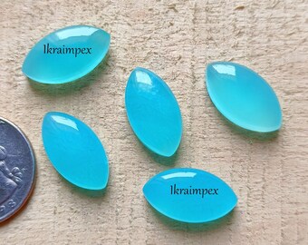 Paraiba Chalcedony ~ Marquise Shape Size :- 5x10 to 15x30 MM Flat Back Calibrated Marquise Shape Cabochon, Making For Jewelry & Earrings !!