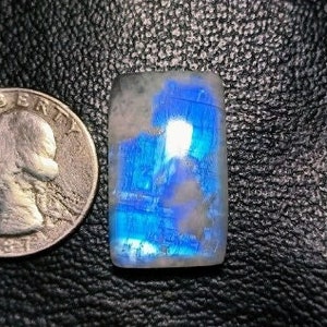 Rectangle Shape Rainbow Moonstone Cabochon, Blue Flashy Natural Rainbow Moonstone, Smooth Polished Loose Gemstone, Best Quality Gemstone !!