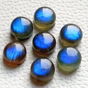 Labradorite Gemstone Round Shape Size 10 MM 7 Pieces Available. Natural Labradorite Cabochon, Blue Flashy Labradorite Gemstone !!!