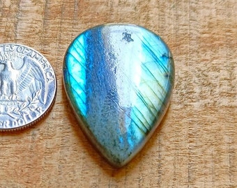 Pear Shape Natural Blue Flashy Labradorite Cabochon, High Hand Polished Loose Labradorite, Blue Labradorite  For  MakingJewelry !!