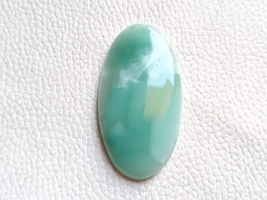•HEMIMORPHITE - OVAL 1• split band silver ring (size 9)