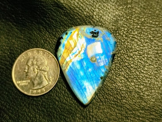 Top quality multi blue flashy moonstone handmade polished cabochon gemstone 100% natural moonstone for jewelry making ,size 39X30X8 MM !!?