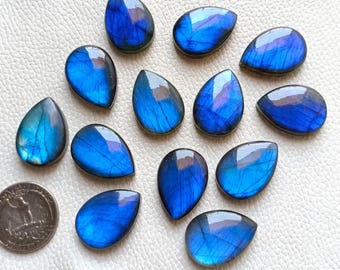 Top Quality Labradorite tear drop Shape, AAA+ Grade Labradorite Cabochon Calibrated Flat Back, Natural Labradorite Loose Cabochon tear drop