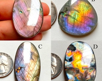 AAA Grade Natural Purple Labradorite Cabochon, Genuine Natural Labradorite Gemstone, Natural Labradorite Best Quality Gemstone !!