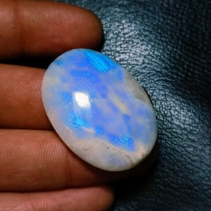 Blue Flashy Rainbow Moonstone Cabochon, Oval Shape Smooth Polished Loose Gemstone, Natural Rainbow Moonstone For Making Jewelry !!