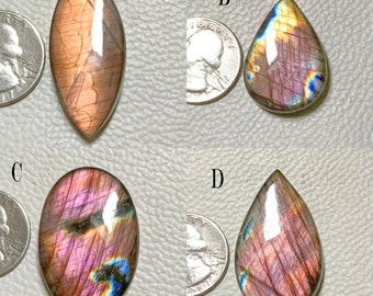 Cabochon di labradorite viola fuoco, lotto all'ingrosso di pietre preziose naturali viola fuoco, cabochon curativi di labradorite, mix di forme e dimensioni!!!