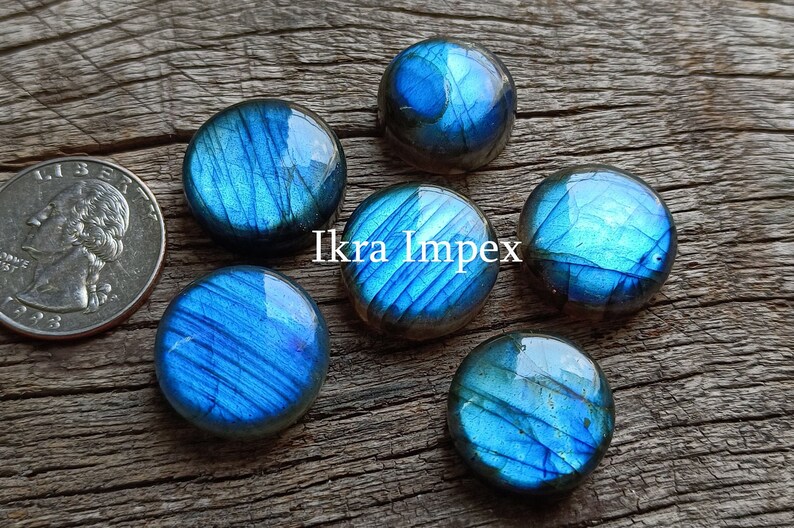 AAA Natural Labradorite Cabochon Round Shape Labradorite Gemstone, Smooth Polished Supper Flashy Rounds For Making Jewelry.. image 4