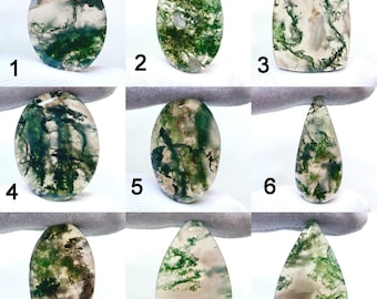Cabochon di agata muschiata 100% naturale – Pietra preziosa sfusa realizzata a mano per la creazione di gioielli.