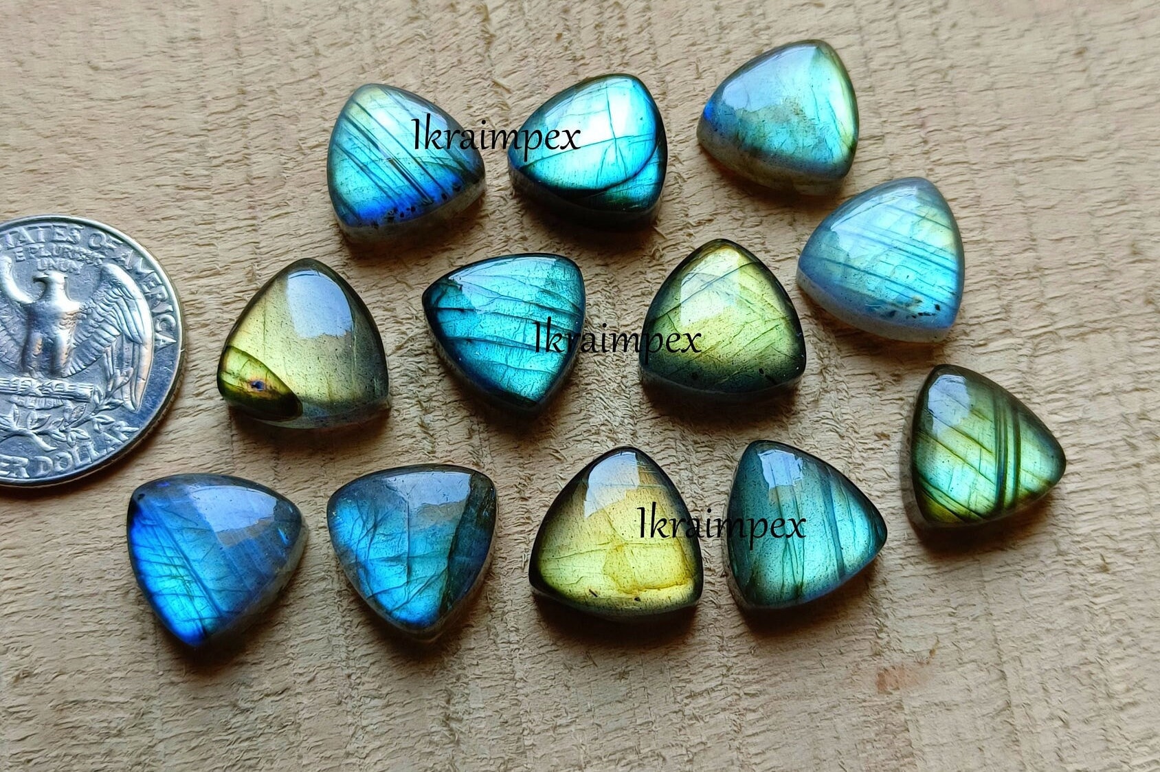 Billionen-Form ~ Größe 5 mm bis 30 mm Multi-Labradorit-Cabochon, flache Rückseite, beidseitig polierter Labradorit, Billionen-Labradorit für Schmuck !!