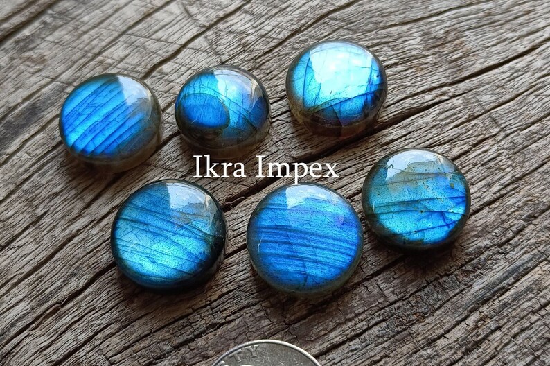 AAA Natural Labradorite Cabochon Round Shape Labradorite Gemstone, Smooth Polished Supper Flashy Rounds For Making Jewelry.. image 1