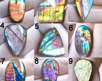 100% natürliches Multi lila Labradorit Cabochon Lot | Hochwertige Purple Fire Cabs Hand polierter Edelstein für die Schmuckherstellung.