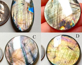 Silver Flashy Natural Purple Labradorite Cabochon, Healing Crystal Natural Labradorite Gemstone, Rare Quality Natural Labradorite Cabochon !