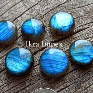 AAA Natural Labradorite Cabochon Round Shape Labradorite Gemstone, Smooth Polished Supper Flashy Rounds For Making Jewelry.. image 6