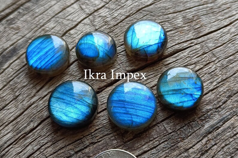 AAA Natural Labradorite Cabochon Round Shape Labradorite Gemstone, Smooth Polished Supper Flashy Rounds For Making Jewelry.. image 6