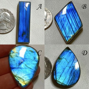 Natural Blue Labradorite Cabochon, Wire Wrapped Natural Blue Labradorite, Blue Labradorite For Making Jewelry !!