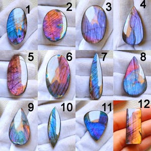 Pierres précieuses de labradorite AAA violettes naturelles - Forme de mélange de cabochons en vrac