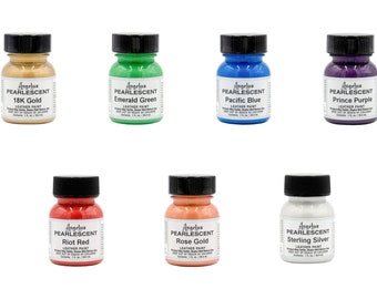 Angelus Acrylic Pearlescent leather dye 1oz (29.5ml) - All colors