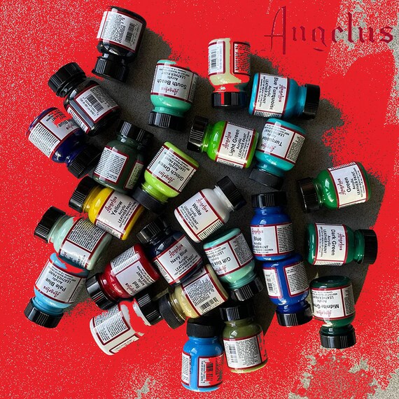 Pintura Angelus Cuero Rojo Chile 1 Oz | Acrílica Flexible Para Zapatillas, Chaquetas Y Accesorios