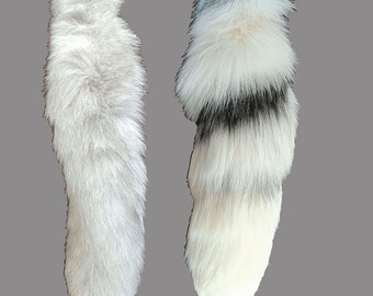 Real polar (arctic) fox tail in your choice of White or White/black