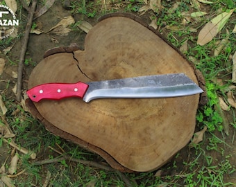 Carbon Steel Hunting knife with Color Wood Handle